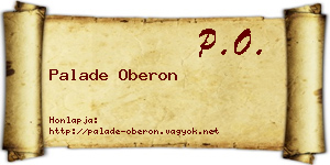 Palade Oberon névjegykártya